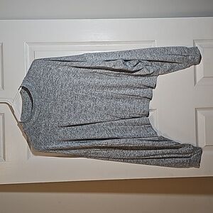 Flirtitude Active Gray Loose Fit Long Sleeve Top Oversized Shirt Size XL